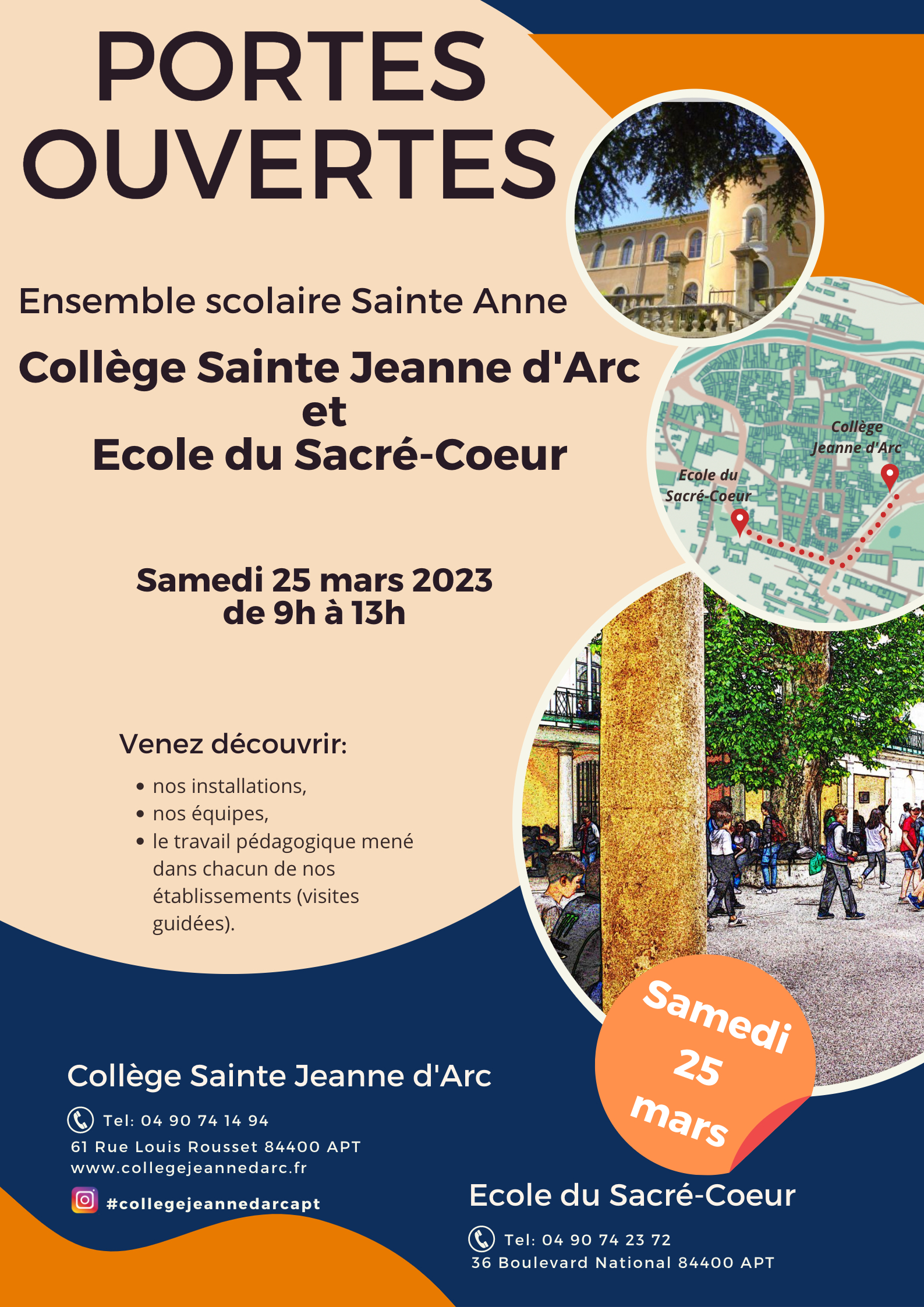Journée Portes Ouvertes du collège Jeanne d'Arc d'Apt le 25 mars 2023